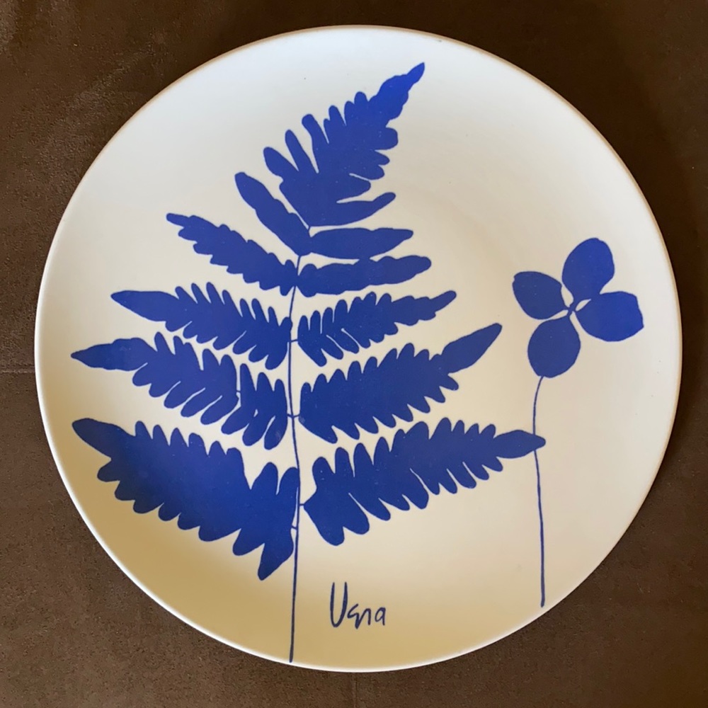 Vera Serving Platter , Woodland pattern Blue on white